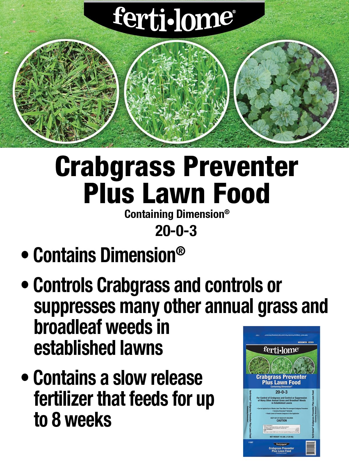 Ferti-lome crabgrass preventive application being spread for even weed control.