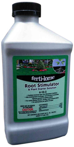 Ferti-lome Root Stimulator bottle promoting root growth for transplant success