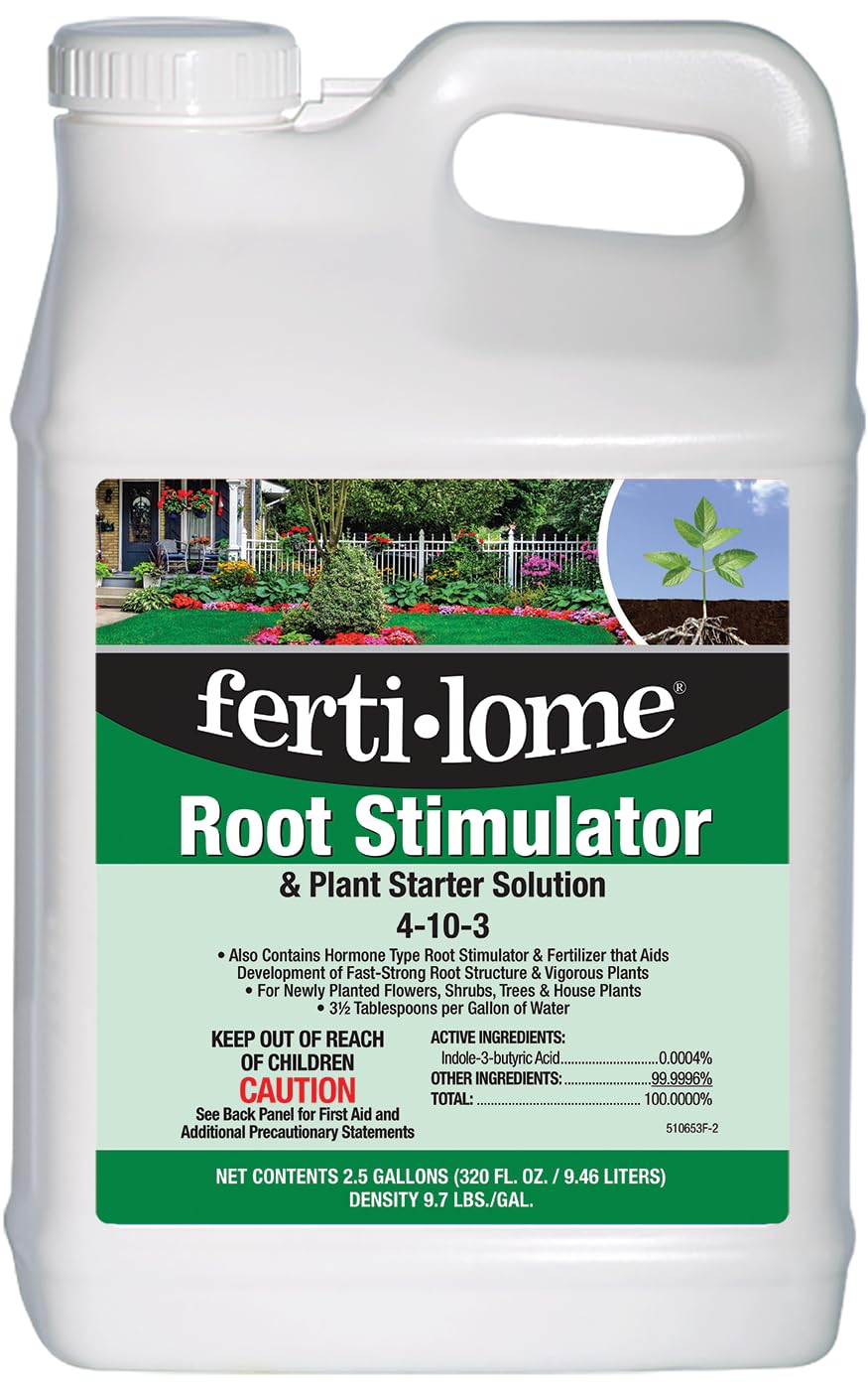 Ferti-Lome Root Stimulator bottle close-up promotes early root formation during seeding