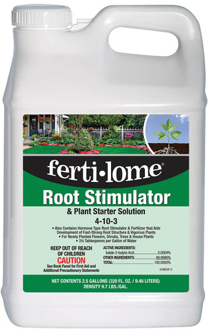 Ferti-Lome Root Stimulator bottle close-up promotes early root formation during seeding