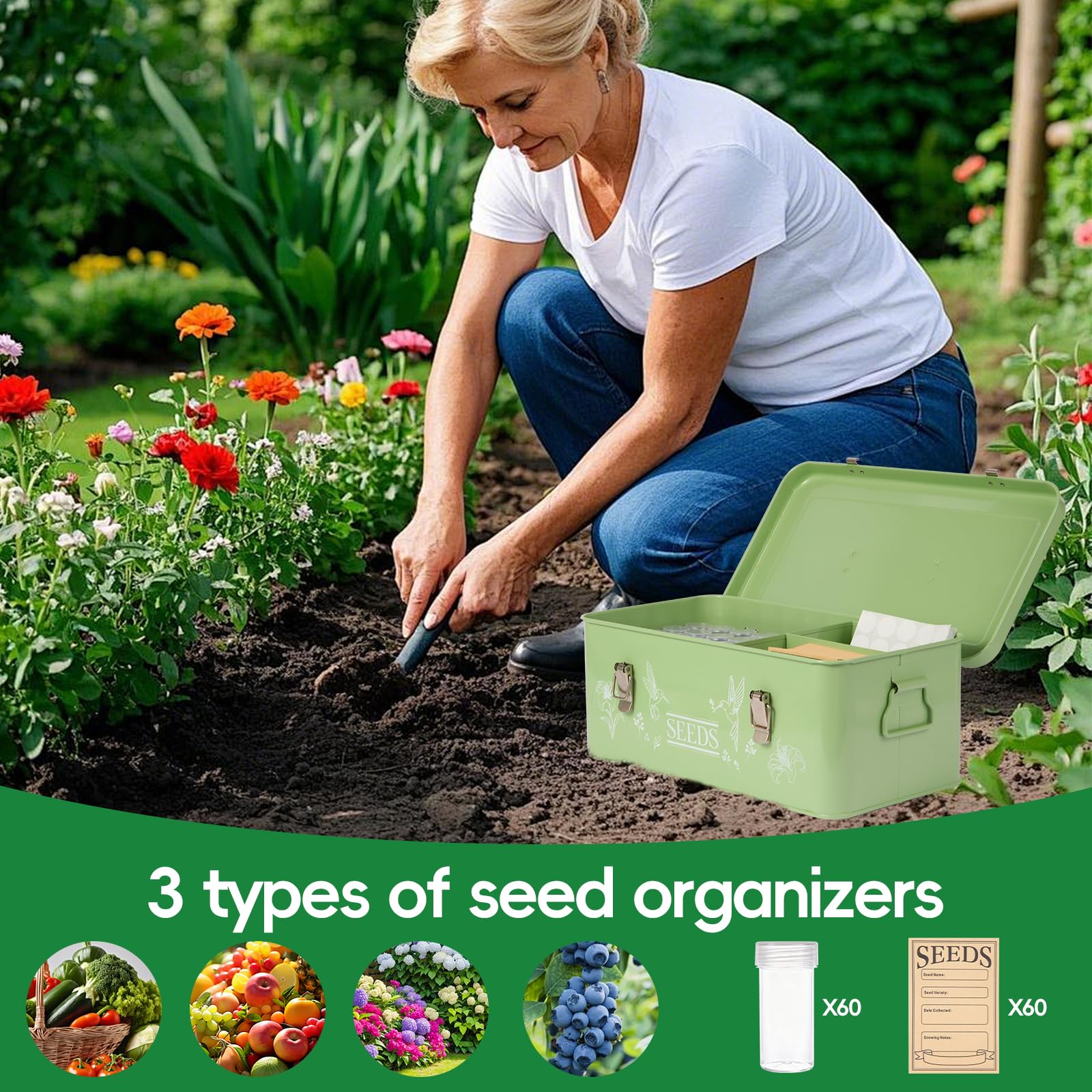 Fertilfy pointed tweezers enable precise handling of small seeds.