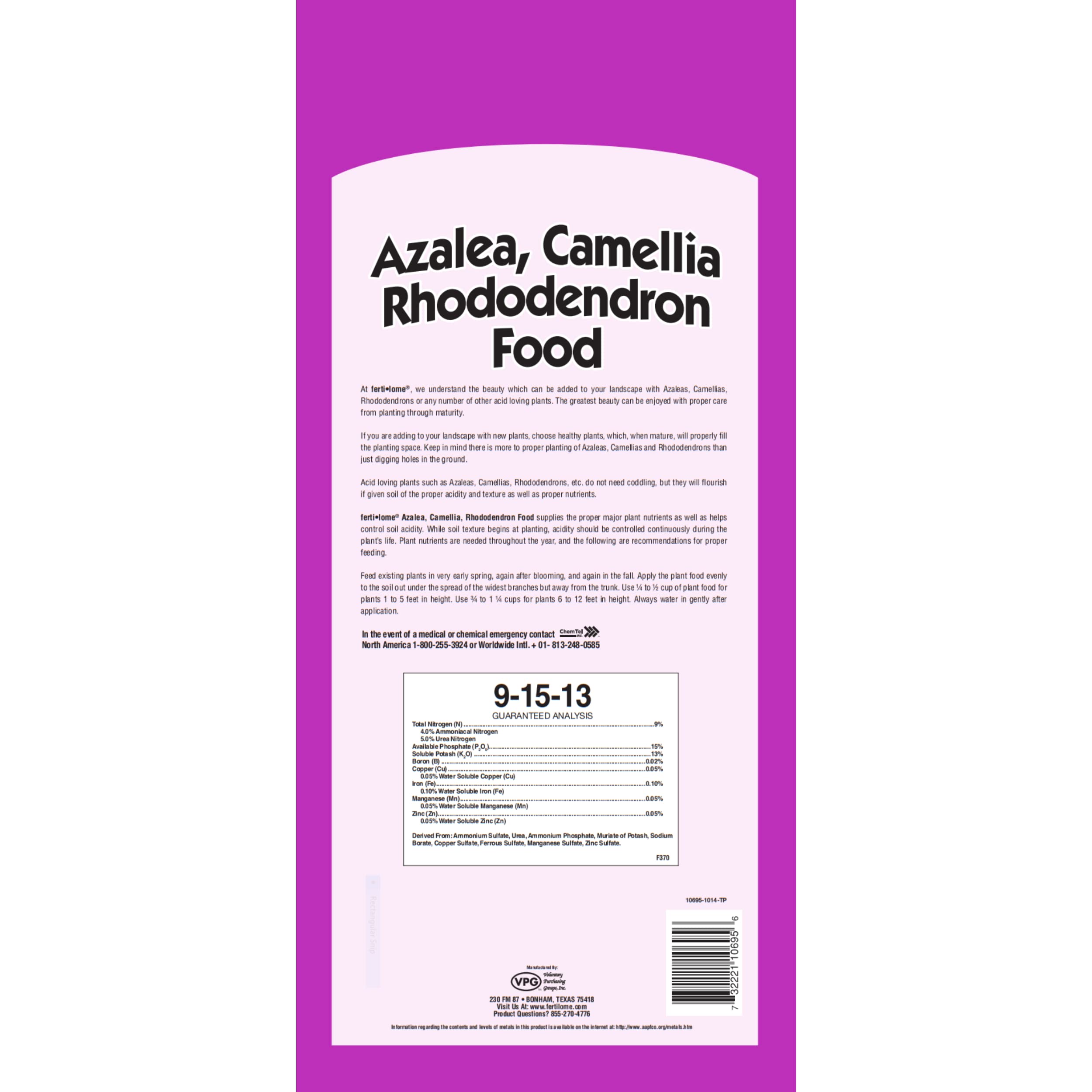 fertilome azalea camellia rhododendron food spoon application for even soil distribution