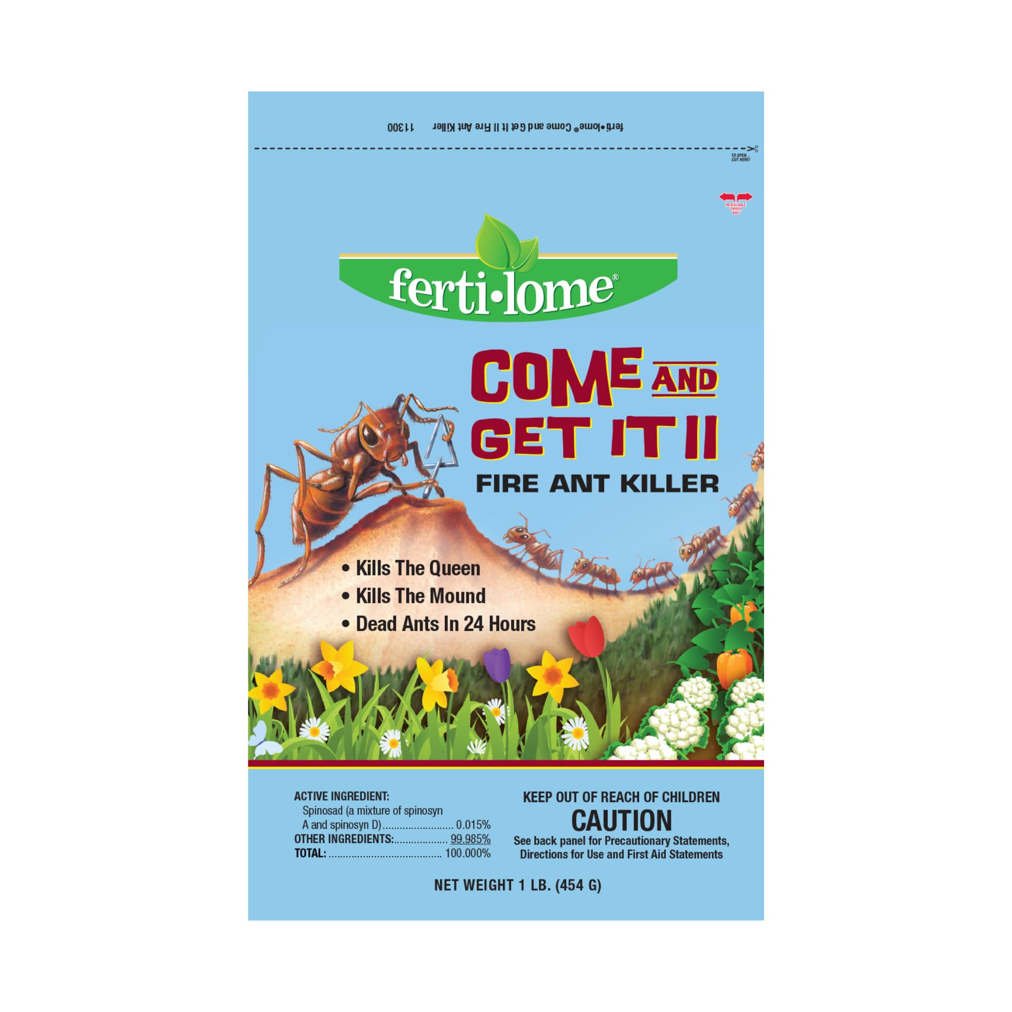 Ferti-lome Come and Get It Fire Ant Killer 1lb packaging ready for lawn use.