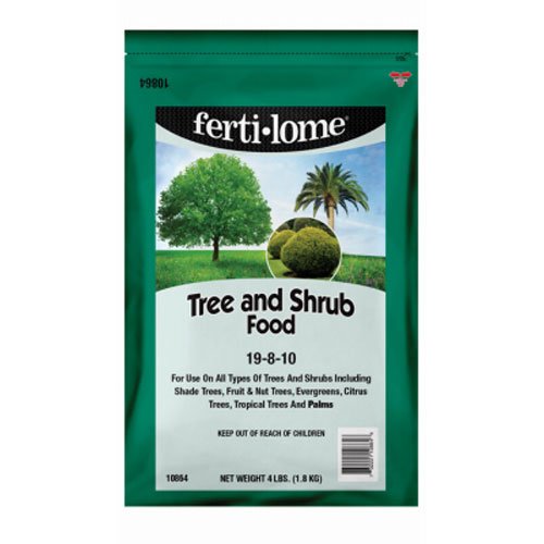 Ferti-lome Tree and Shrub Food bag ready for drip-line application to nourish feeder roots.