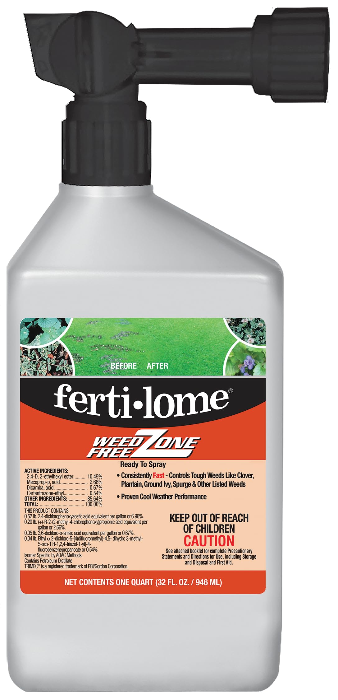 Ferti-lome Weed Free Zone RTS bottle ready for lawn application
