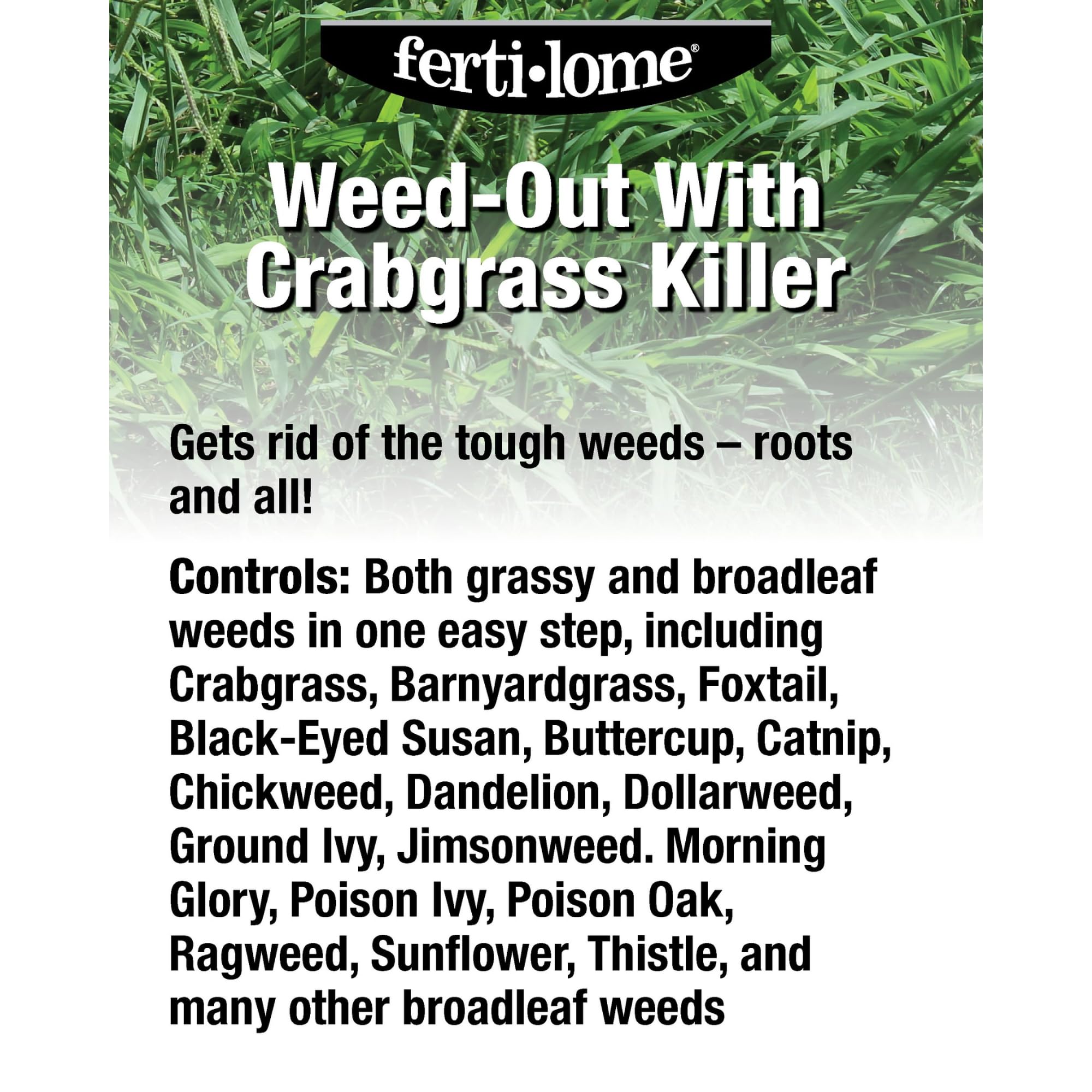 Ferti-lome Weed-Out concentrate bottle ready for spring lawn weed control.