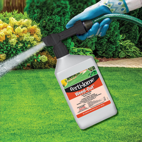 Close-up of the spray nozzle on Fertilome Weed-Out for even, uniform application.