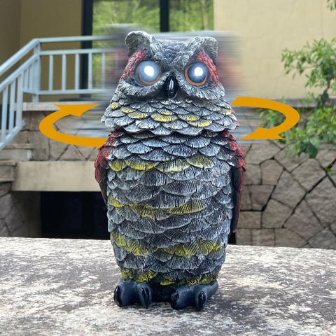 FESTGLOX garden owl deterrent for yard and patio areas.