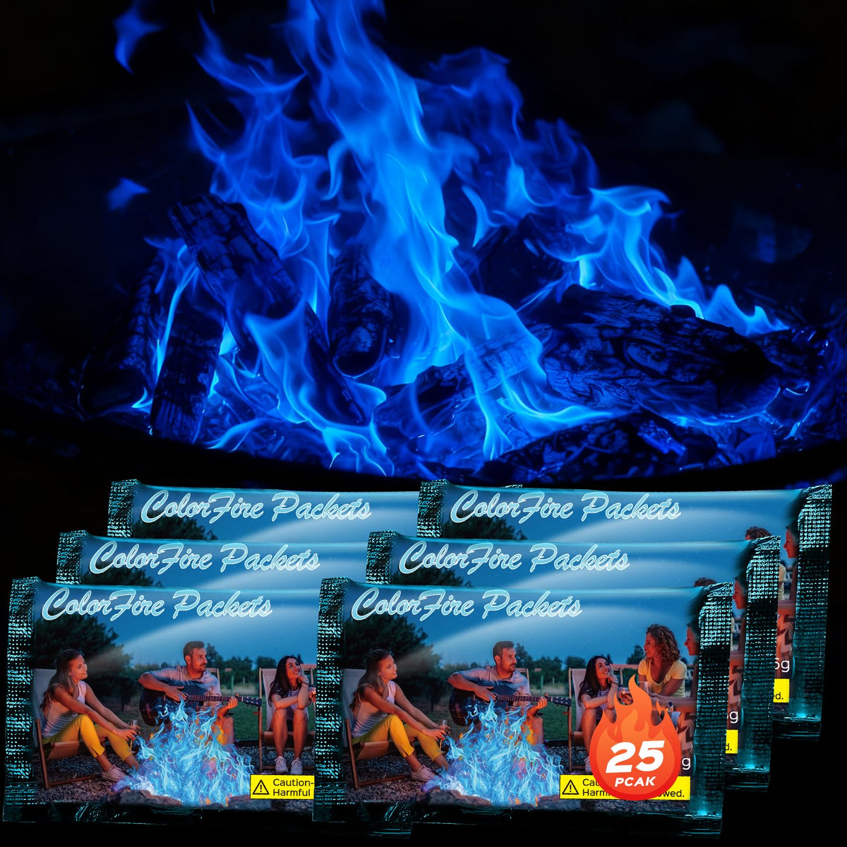 FESTIVALCOS Colorful Flames blue display brightens campfire ambiance