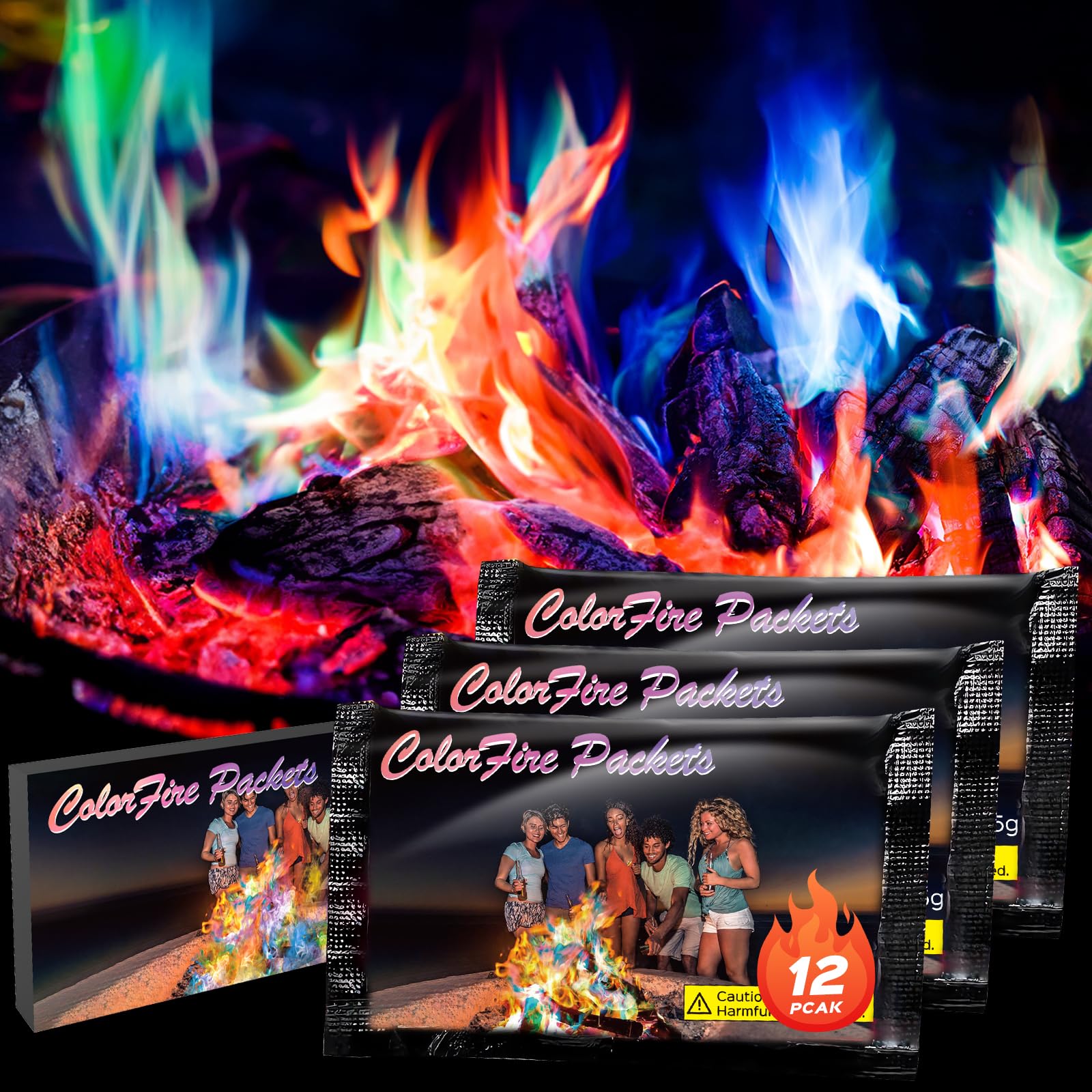 FestivalCos Colorful Flames blue packet for vibrant outdoor fires and family gatherings