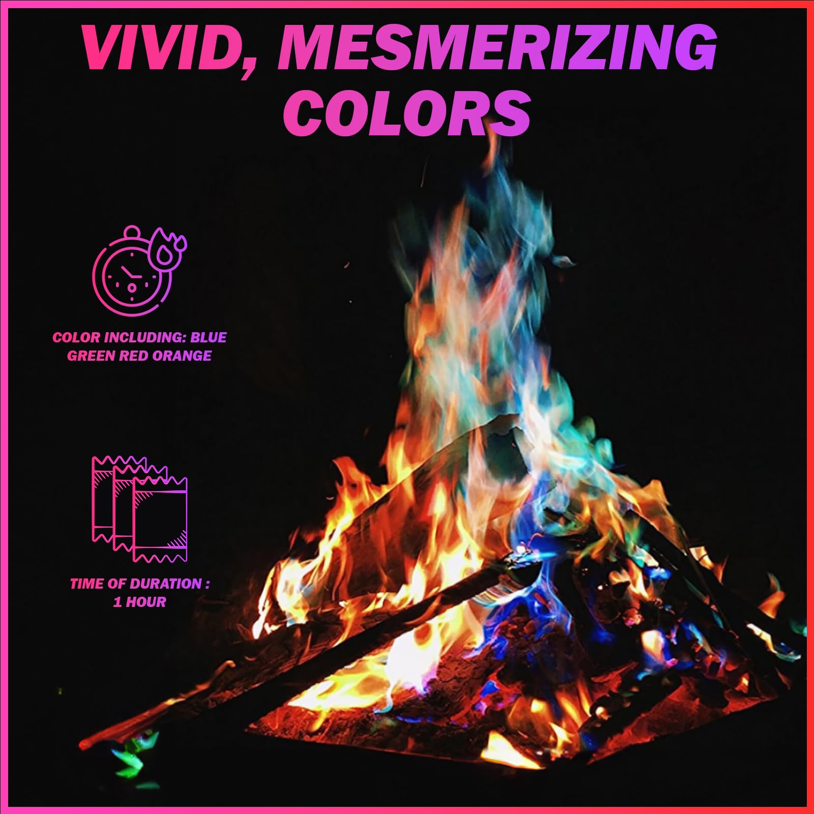 FestivalCos Colorful Flames purple packet creates magical flame hues for celebrations