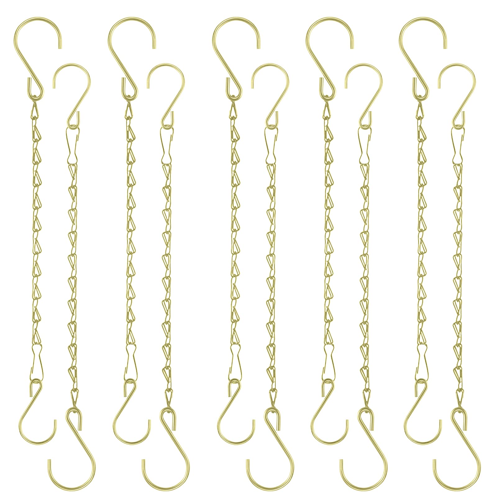 Fetanten 10-inch gold hanging chain with hooks for elegant indoor plant display
