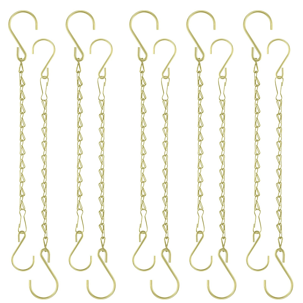 Fetanten 10-inch gold hanging chain with hooks for elegant indoor plant display