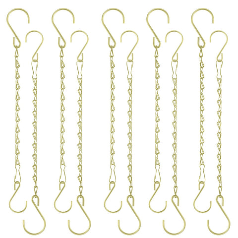 Fetanten 10-inch gold hanging chain with hooks for elegant indoor plant display