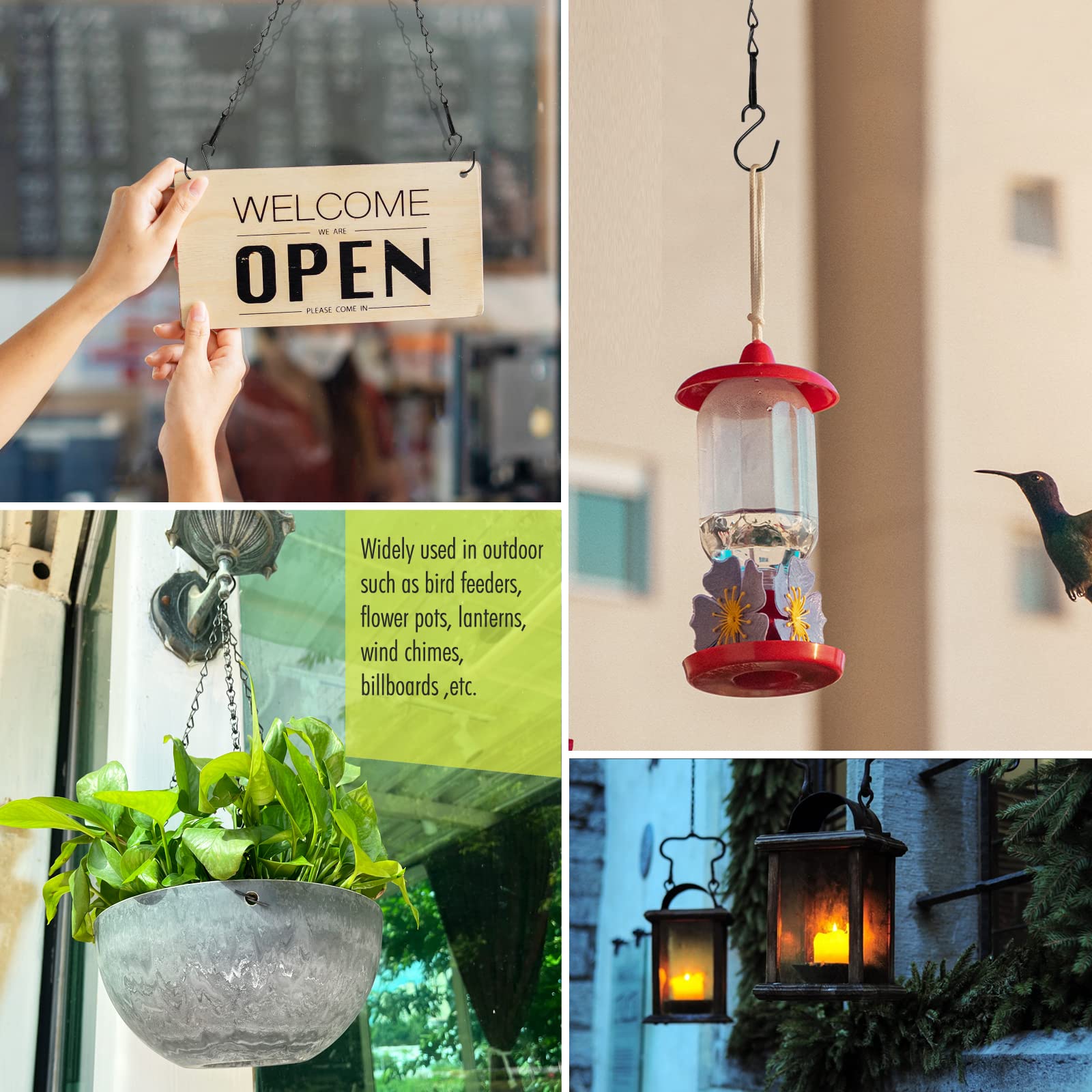 Fetanten durable black hanging chain kit with hooks for easy installation