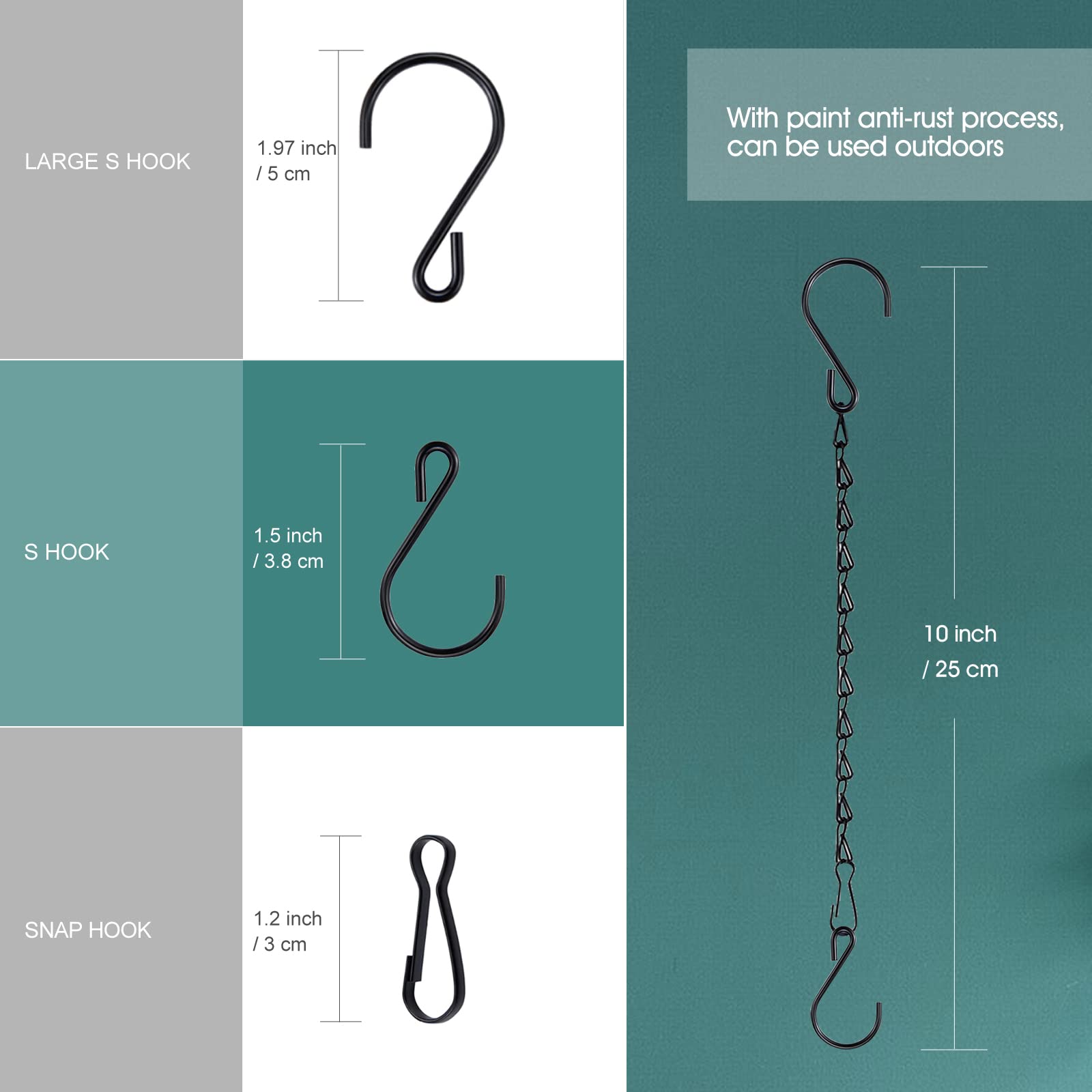 Fetanten chain demonstrating 12-pound capacity for planters or feeders