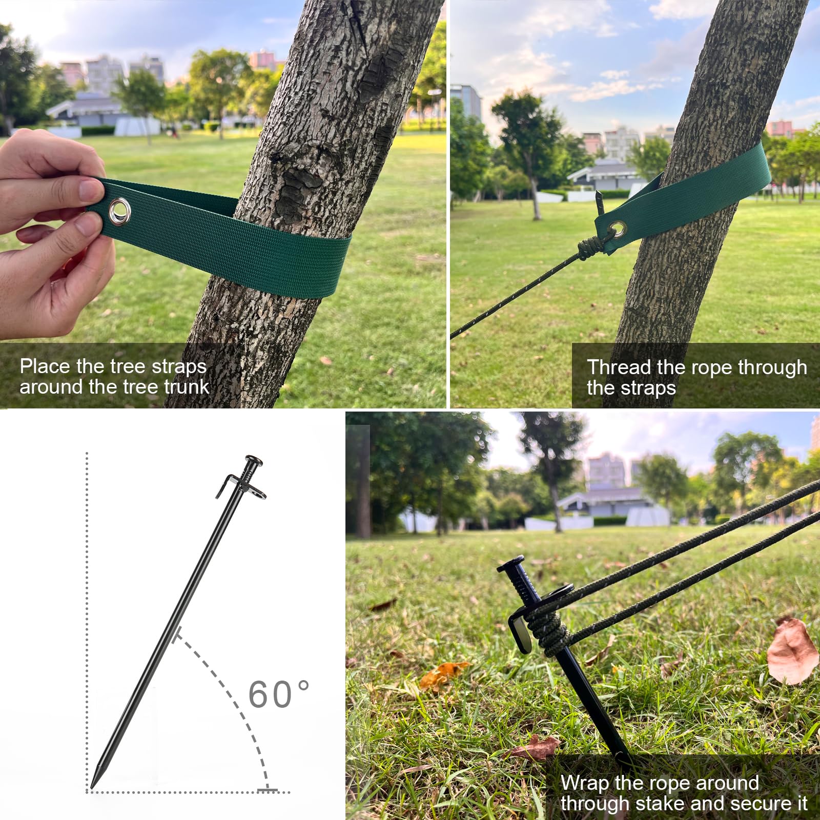 Fetanten's heavy-duty metal stakes resist bending for durable support.