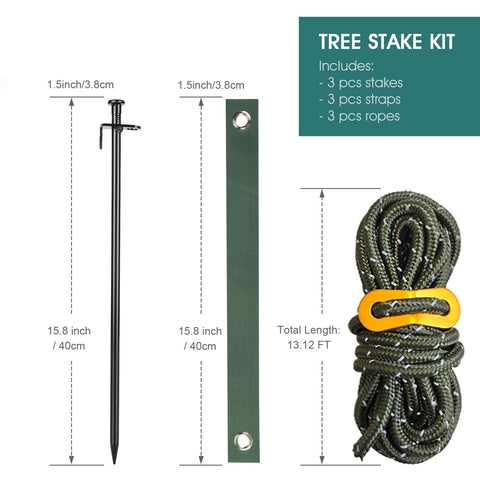 Fetanten kit in action straightens a leaning sapling with steel anchors.