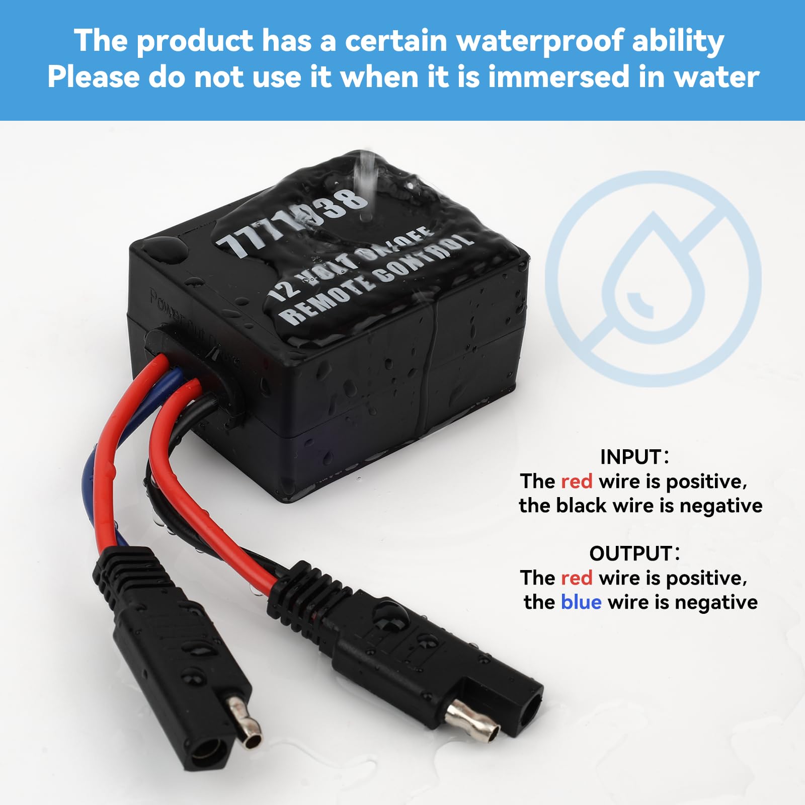 Fetomc waterproof remote control module provides durable, splash-resistant operation.