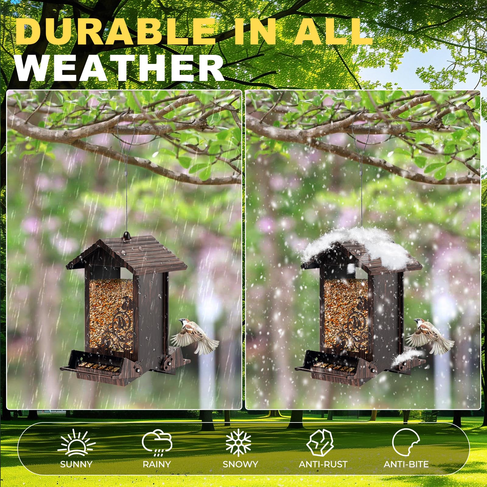 FETUSI All-metal construction offers durability and rust resistance.