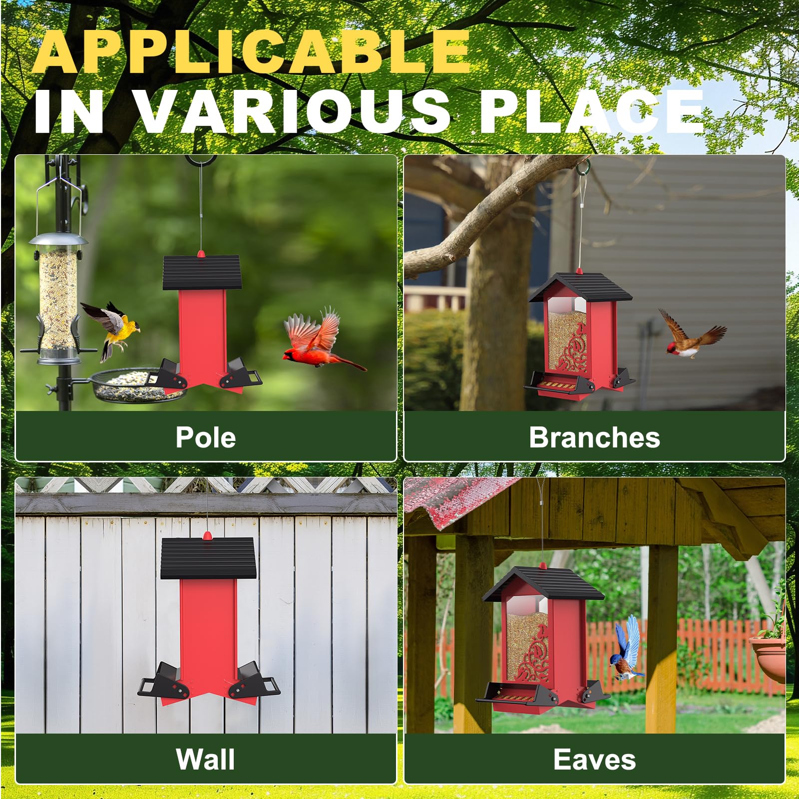 FETUSI durable outdoor feeder supports diverse seed mixes.