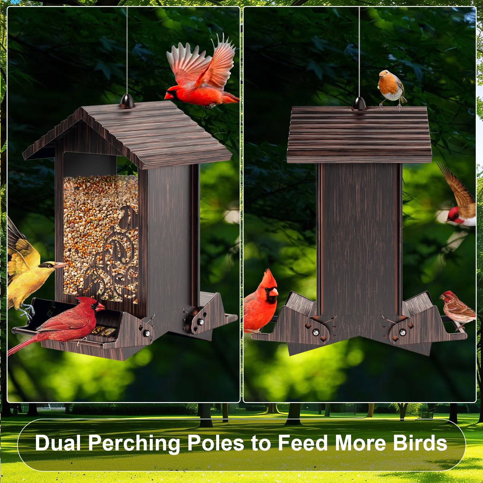 FETUSI Garden-friendly brown finish blends with outdoors.