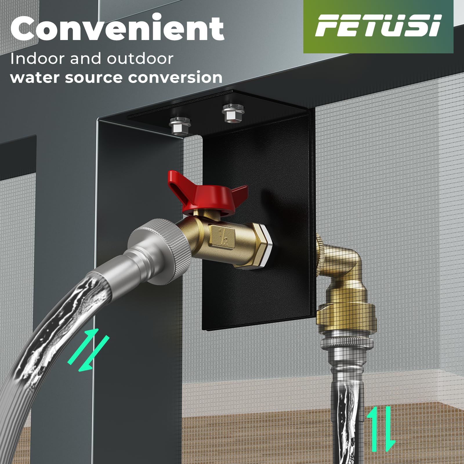 Easy indoor-to-outdoor water source conversion for garden care and pet washing