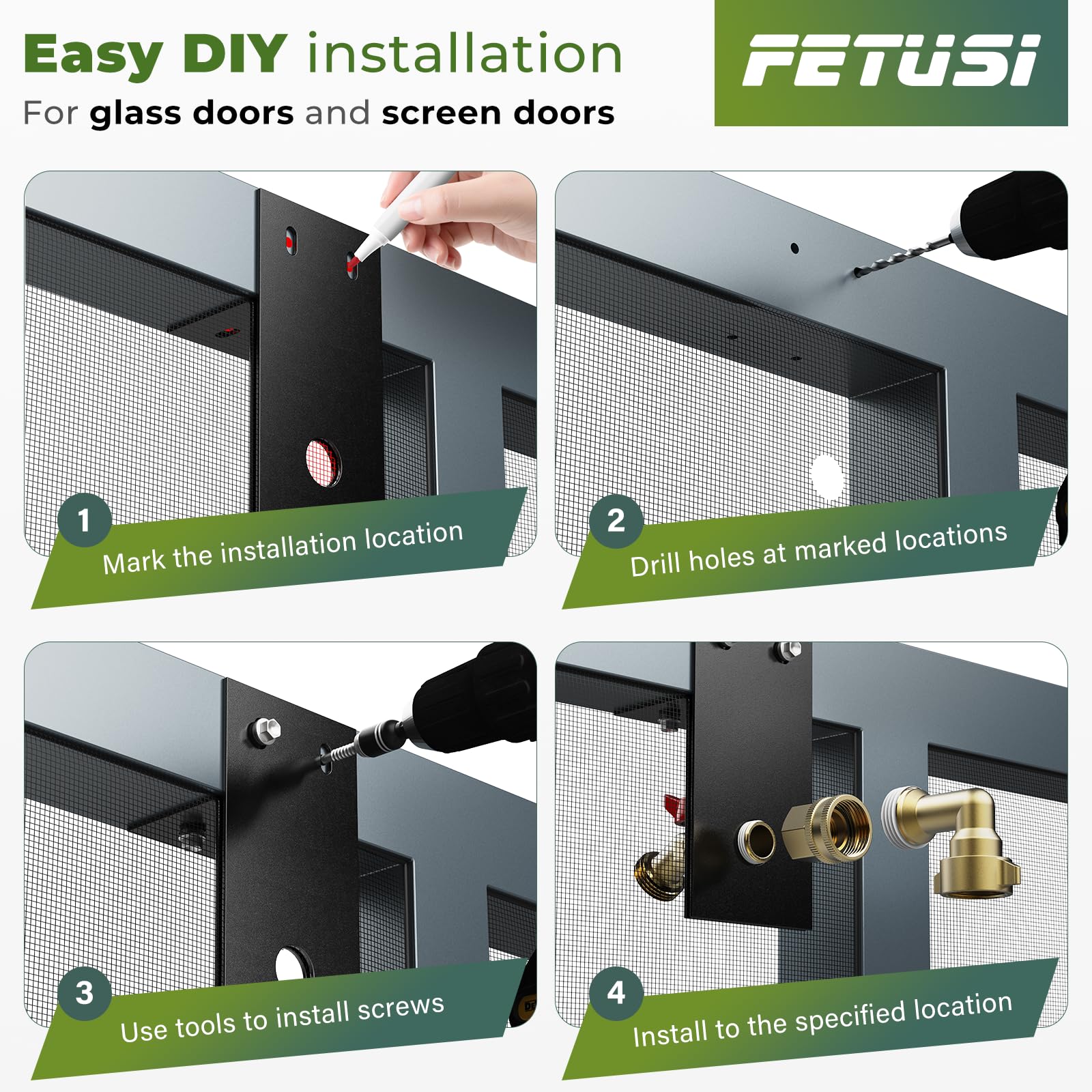 Screen door adapter with pre-drilled hole simplifies DIY installation