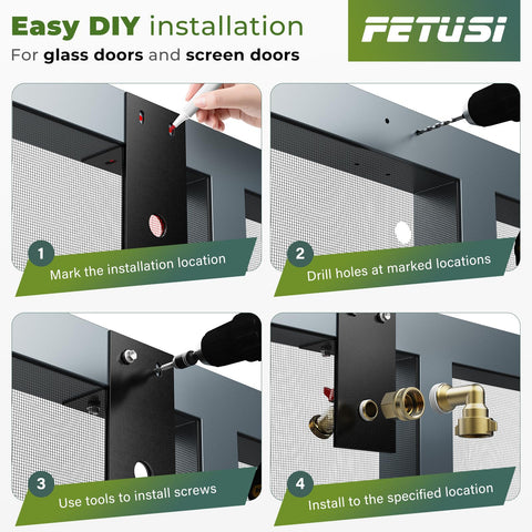 Screen door adapter with pre-drilled hole simplifies DIY installation
