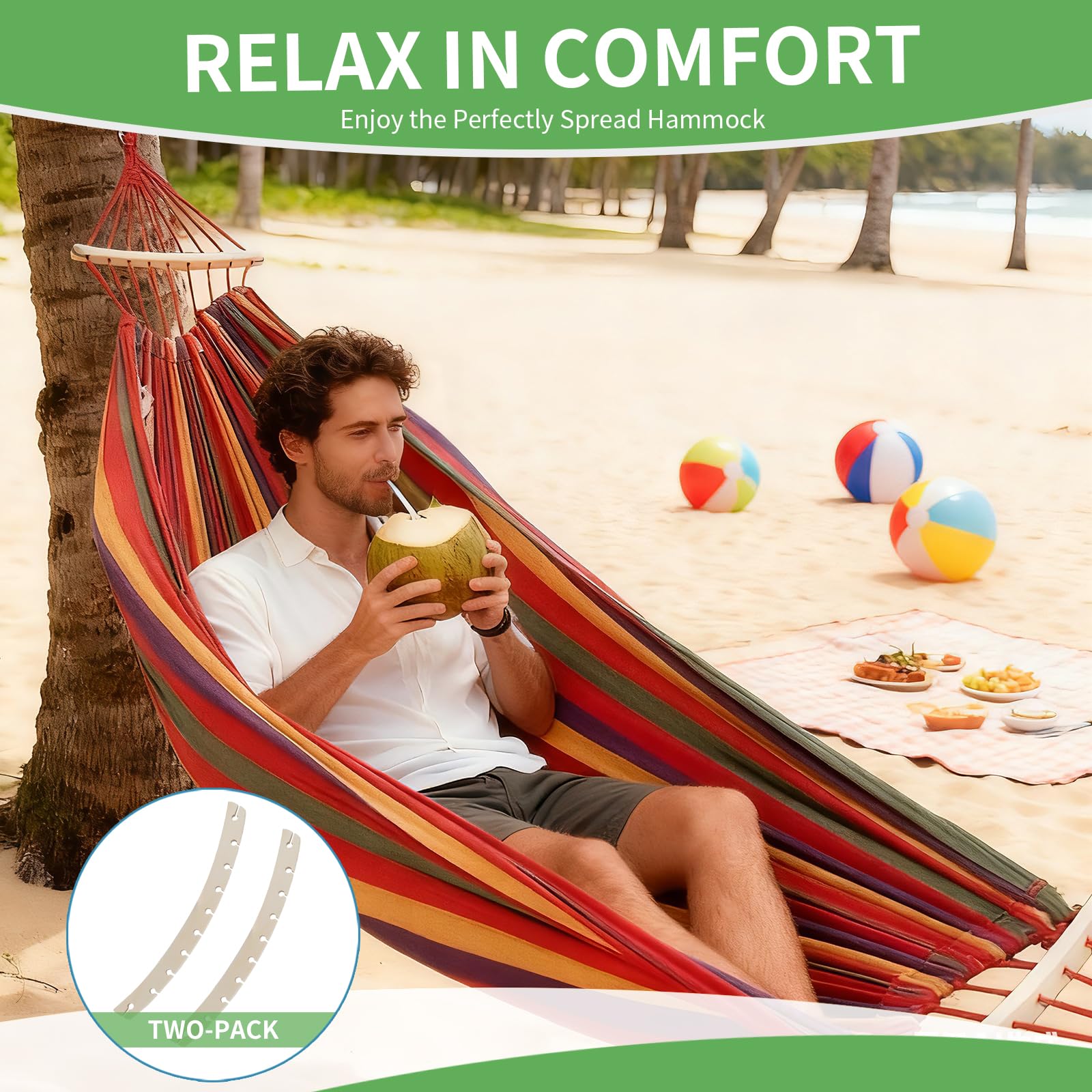 Fevbcnrj durable-wood hammock bar closeup communicates longevity in outdoor spaces.