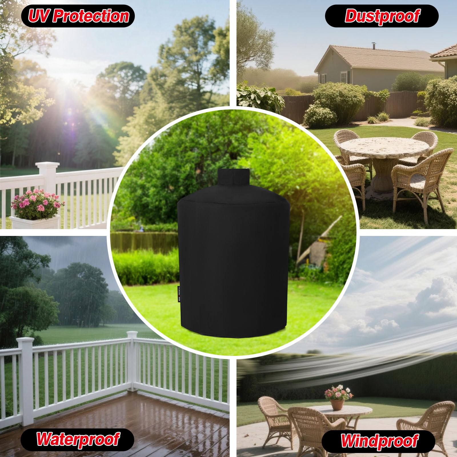FEVERCOVER fits 22-inch diameter grills with fold-down side tables.