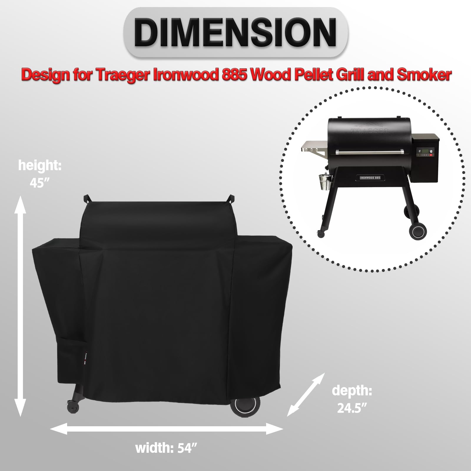 FEVERCOVER waterproof pellet grill cover keeping the grill dry between uses