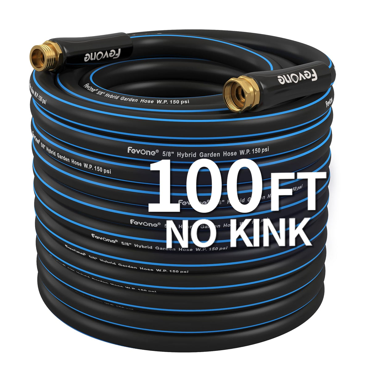 Fevone 100ft garden hose kink-resistance demonstrated for uninterrupted watering