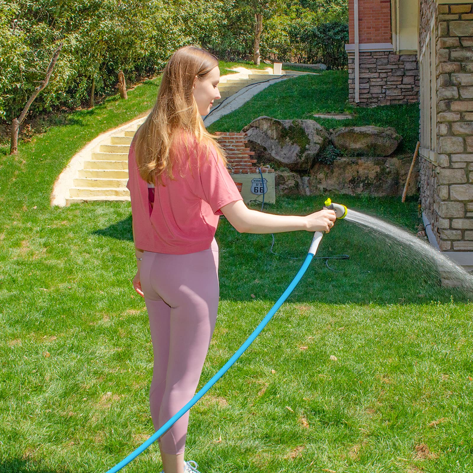 FEVONE kink-resistant garden hose maintaining steady pressure during tasks.