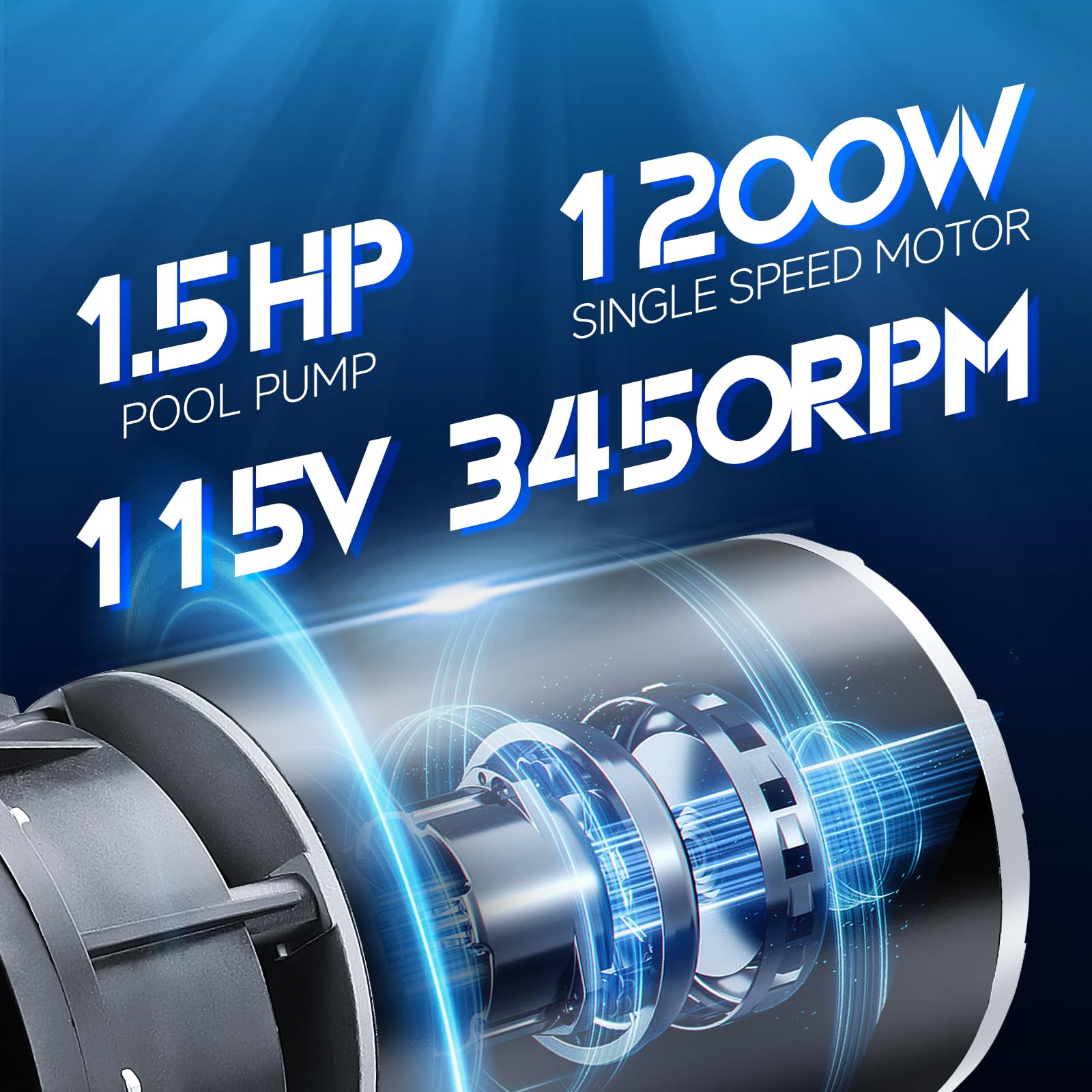 Fexhull pool pump control panel area shows easy plug-and-play setup for quick start.