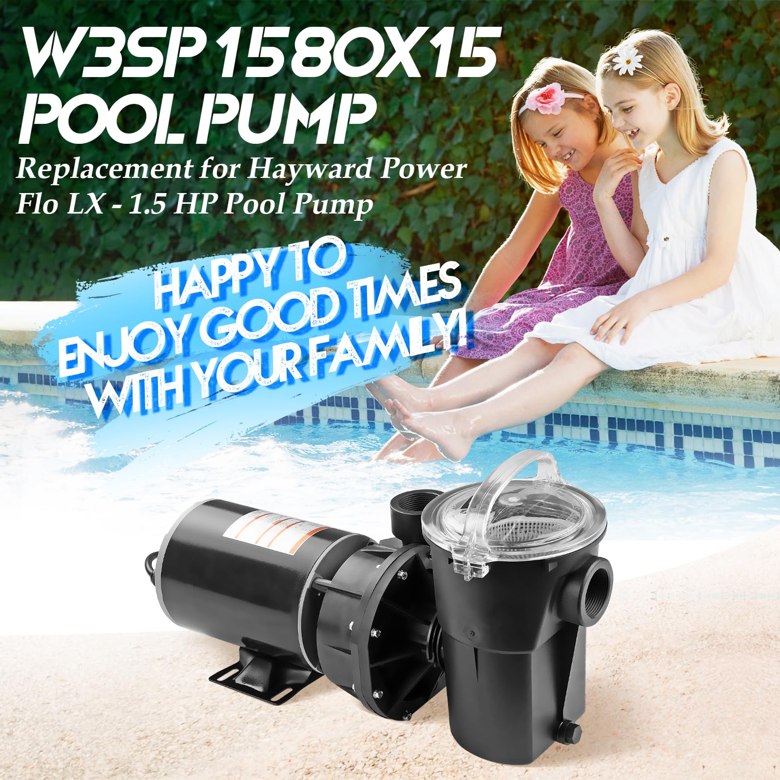 Fexhull pool pump motor delivering strong water flow for efficient circulation.