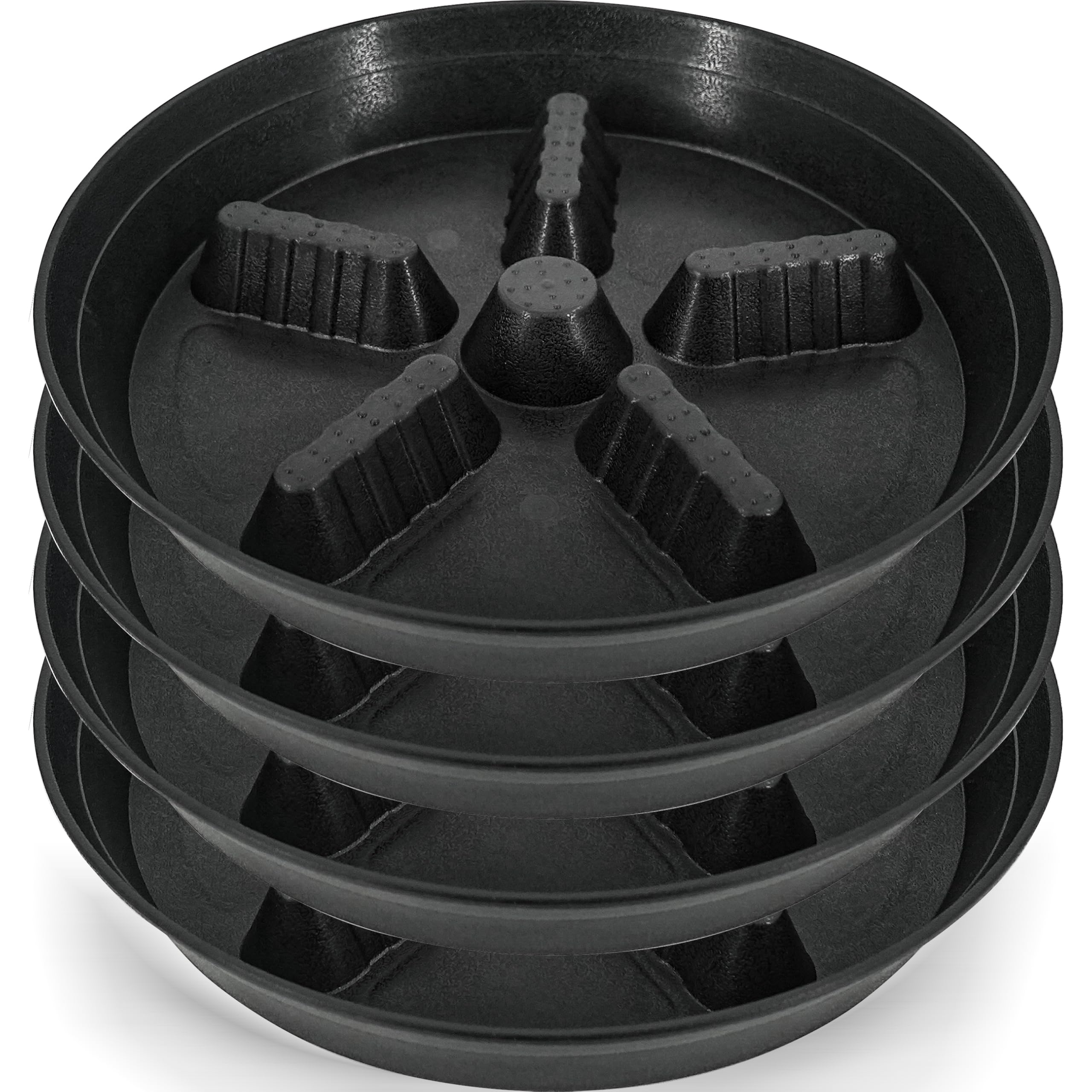 Feyvdzv heavy-duty 14-inch plant saucer protects surfaces from spills and supports large pots.