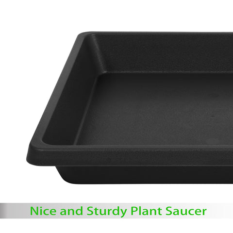 Feyvdzv heavy-duty plastic plant tray supports heavy pots while remaining lightweight