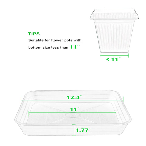 Feyvdzv heavy-duty PP tray for indoor and outdoor pots