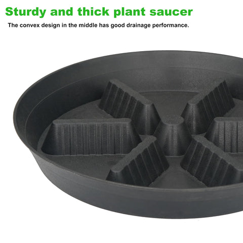 Feyvdzv 10 inch plant saucer with no hole design, ideal indoor moisture control.