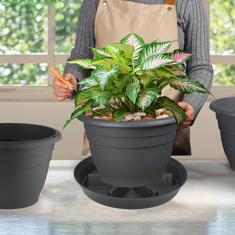 Feyvdzv 15 inch durable plastic tray resists warping for large pots.