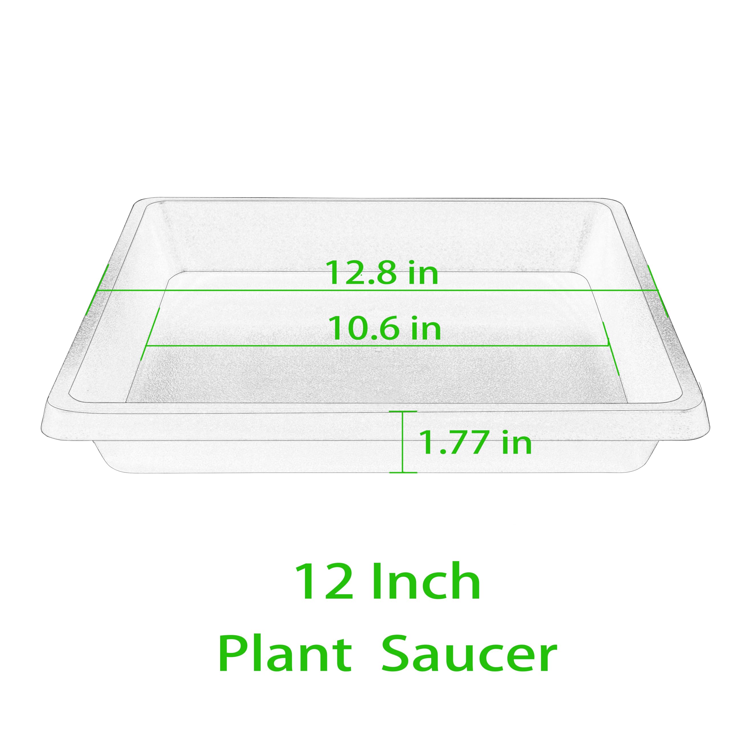 Feyvdzv square plant saucer for indoor and outdoor use protects surfaces.