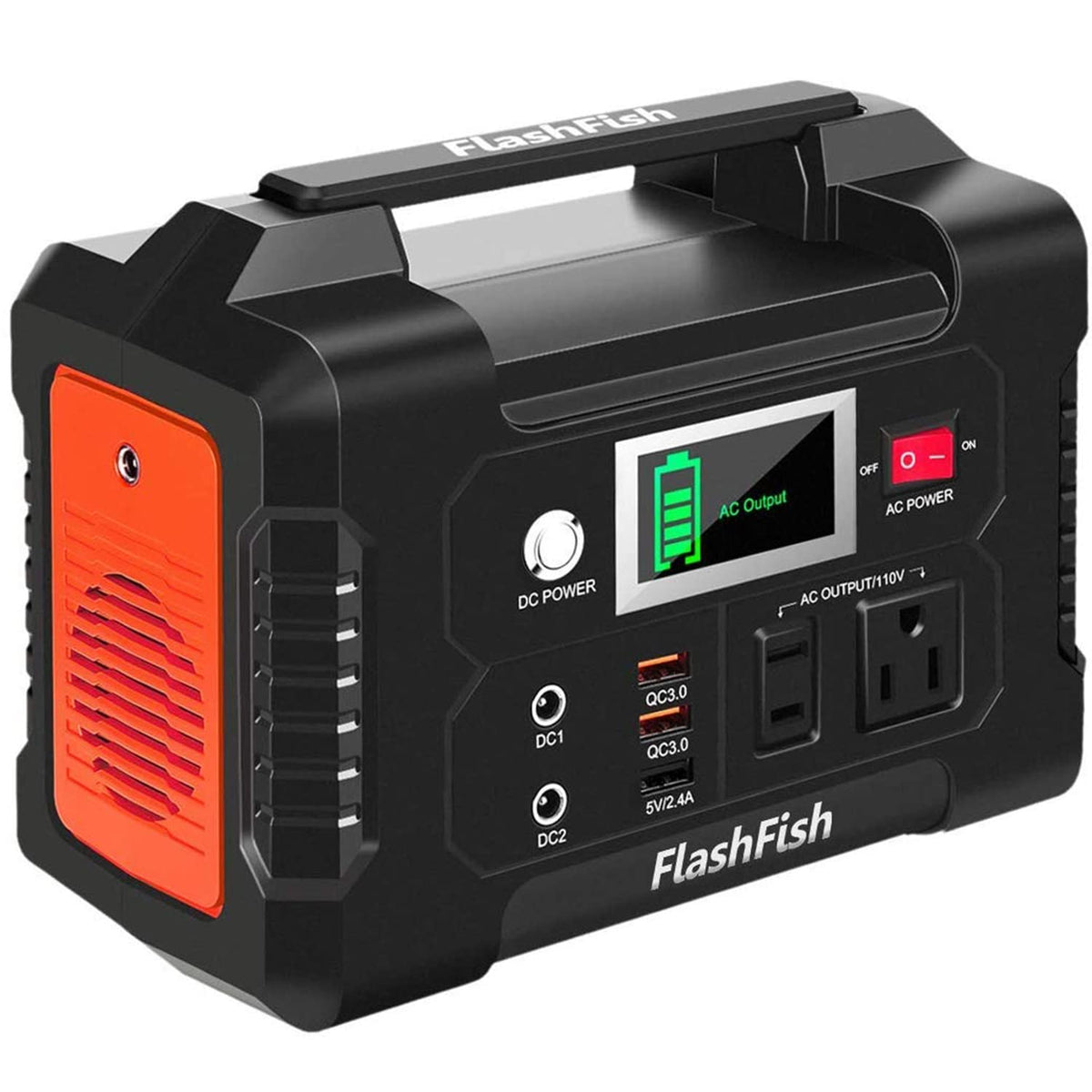FF Flashfish 200W power station front view powering essentials on the go
