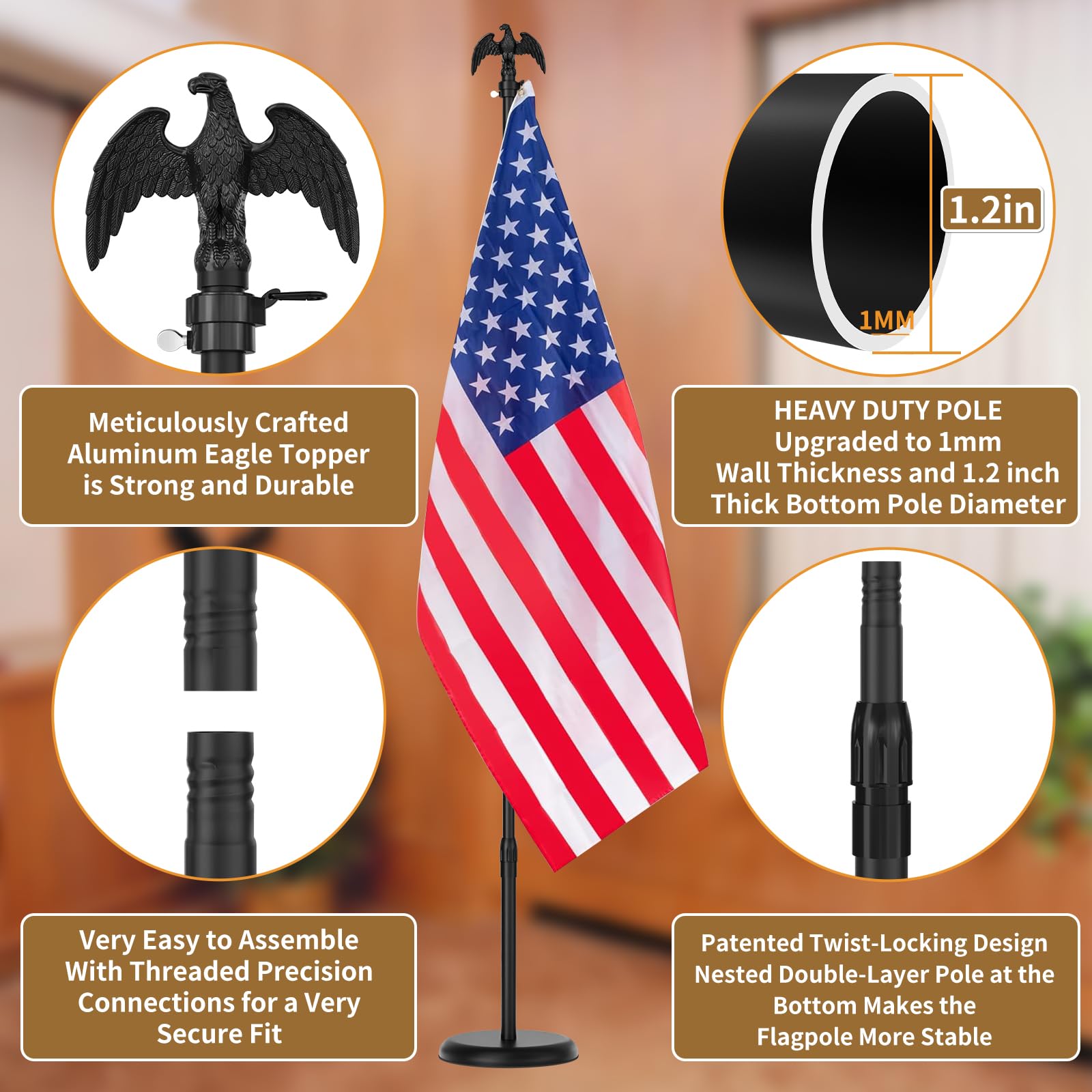 FFILY 3x5 American flag presents bold colors for ceremonies and daily displays.