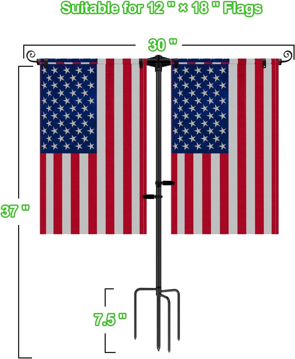 FFILY garden flag stand with screw-in joints for quick, tool-free assembly.