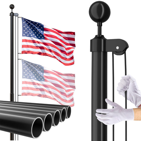 FFILY flag pole 20ft heavy-duty, ready for durable outdoor displays.