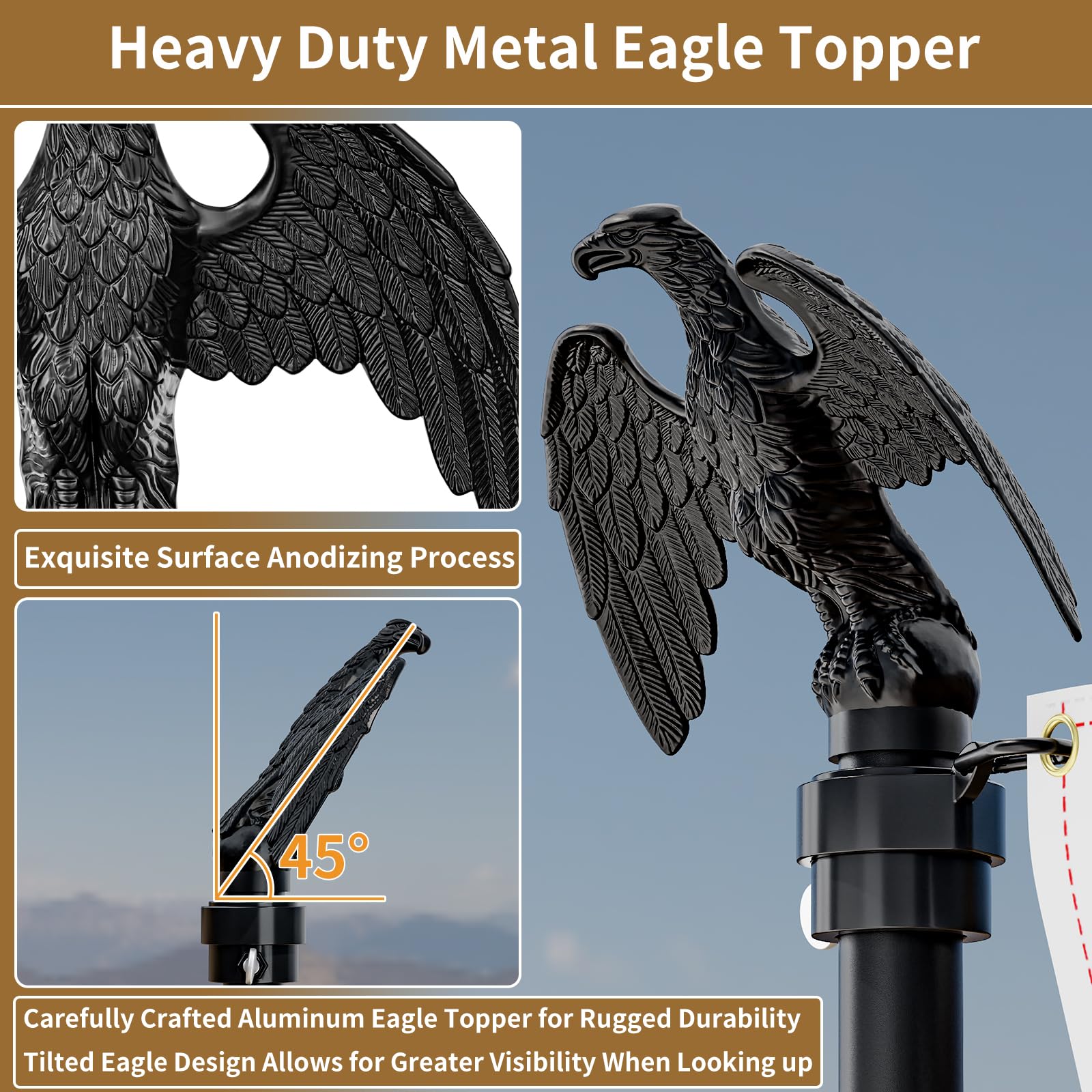 FFILY flag pole rings enable smooth unfurling and tangle-free flags.