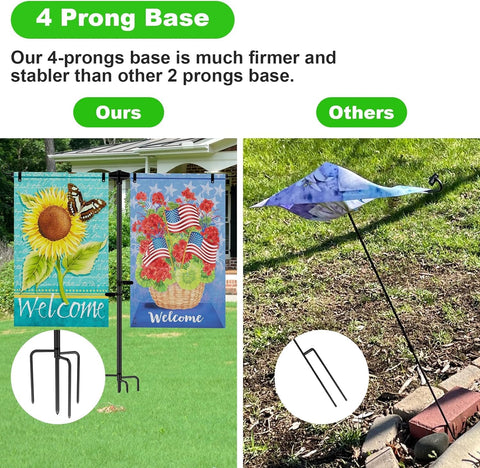 FFILY flag stand featuring a 3-4 inch thick pole for heavier flags.