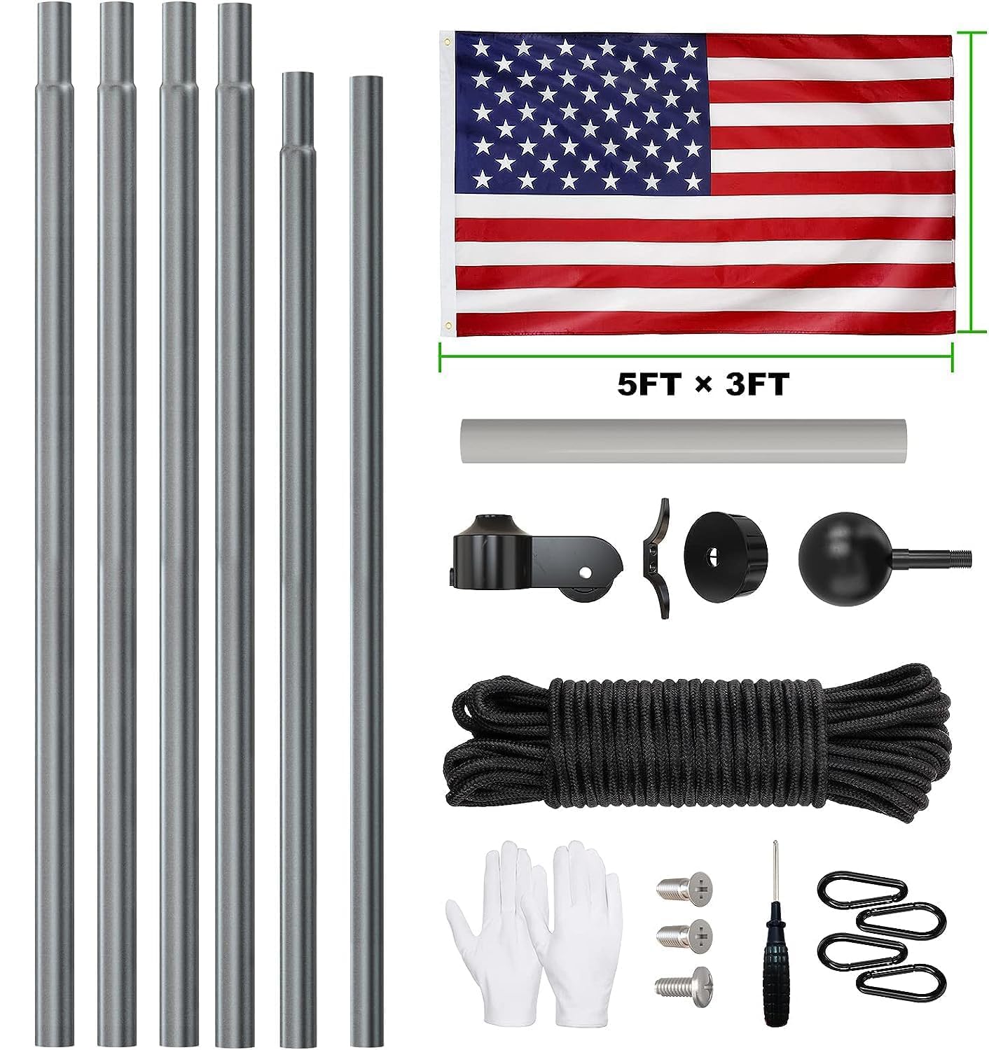 FFILY included American flag and white gloves ready for display