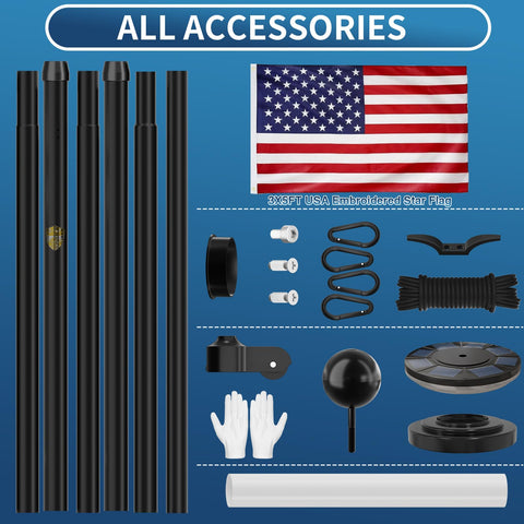 FFILY solar light ornament adds nighttime visibility for flags
